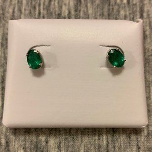 Emerald Oval Earrings